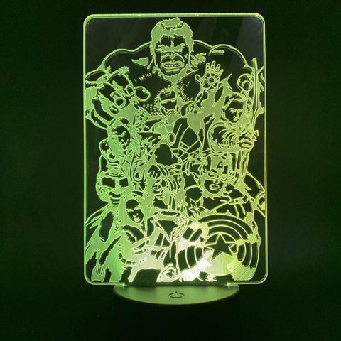 Image of Marvel The Avengers Endgame Superheros Compil 3D Illusion Lamp Night Light