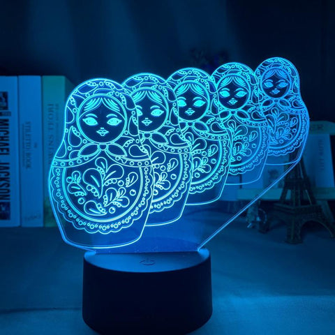 Image of Matryoshka Doll 3D Illusion Lamp Night Light