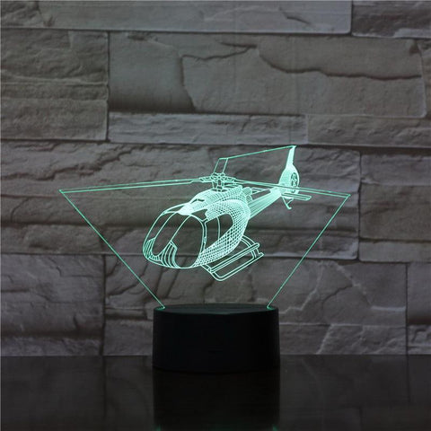 Image of MD-500 530 series civil helicopter Model Fighter gece lambas Warplane Plane Table 3D Illusion Lamp Night Light