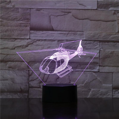 Image of MD-500 530 series civil helicopter Model Fighter gece lambas Warplane Plane Table 3D Illusion Lamp Night Light
