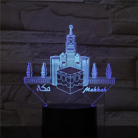 Image of Mecca Mosque Makka veilleuse 3D Illusion Lamp Night Light