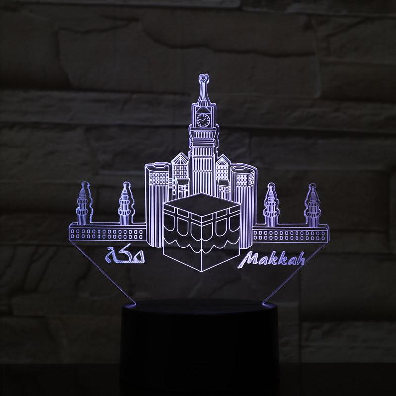 Mecca Mosque Makka veilleuse 3D Illusion Lamp Night Light