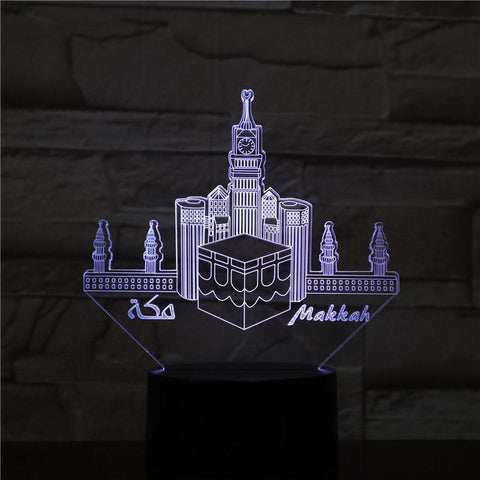 Image of Mecca Mosque Makka veilleuse 3D Illusion Lamp Night Light