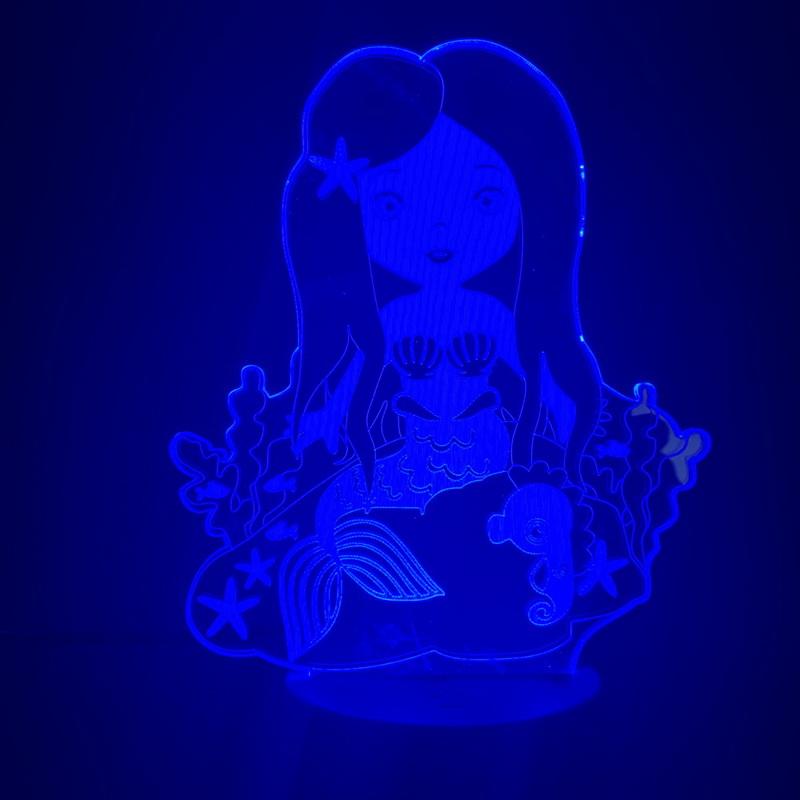 Mermaid 3D Illusion Lamp Night Light