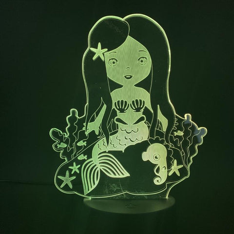 Image of Mermaid 3D Illusion Lamp Night Light
