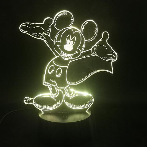 Image of Mickey Mouse Beckons You 3D Illusion Lamp Night Light