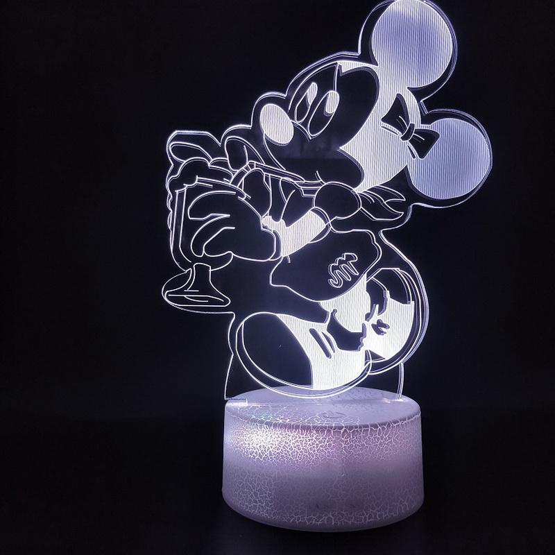 Mickey Mouse Minnie 3D Illusion Lamp Night Light