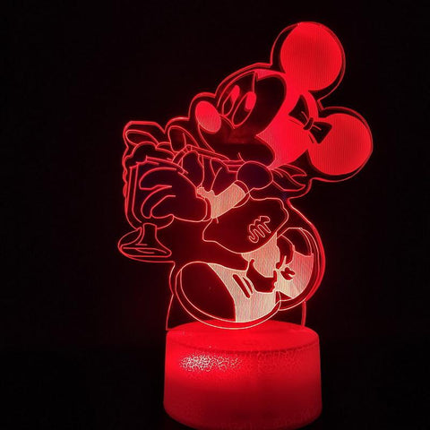 Image of Mickey Mouse Minnie 3D Illusion Lamp Night Light