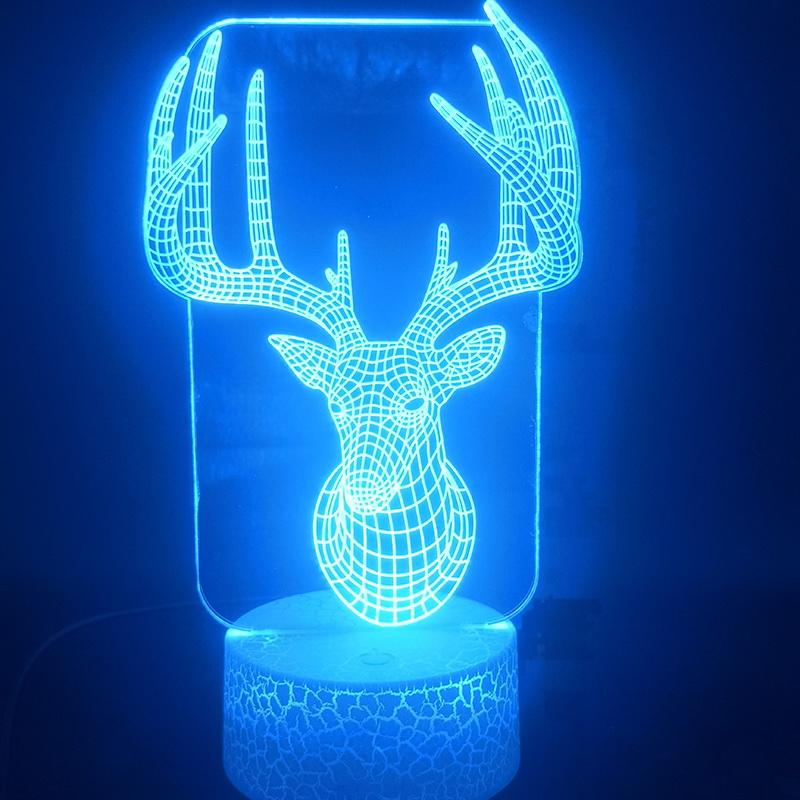 Milu Deer Animal Bright Base 3D Illusion Lamp Night Light