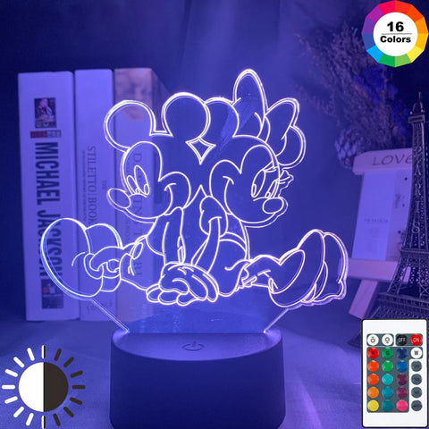 Image of Minnie Mickey Back To Back 3D Illusion Lamp Night Light