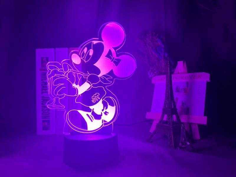 Minnie Mouse Drinking 3D Illusion Lamp Night Light