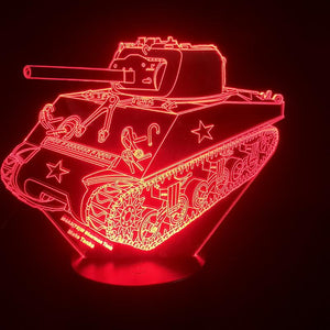 Modern Tank 3D Illusion Lamp Night Light