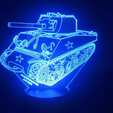 Image of Modern Tank 3D Illusion Lamp Night Light