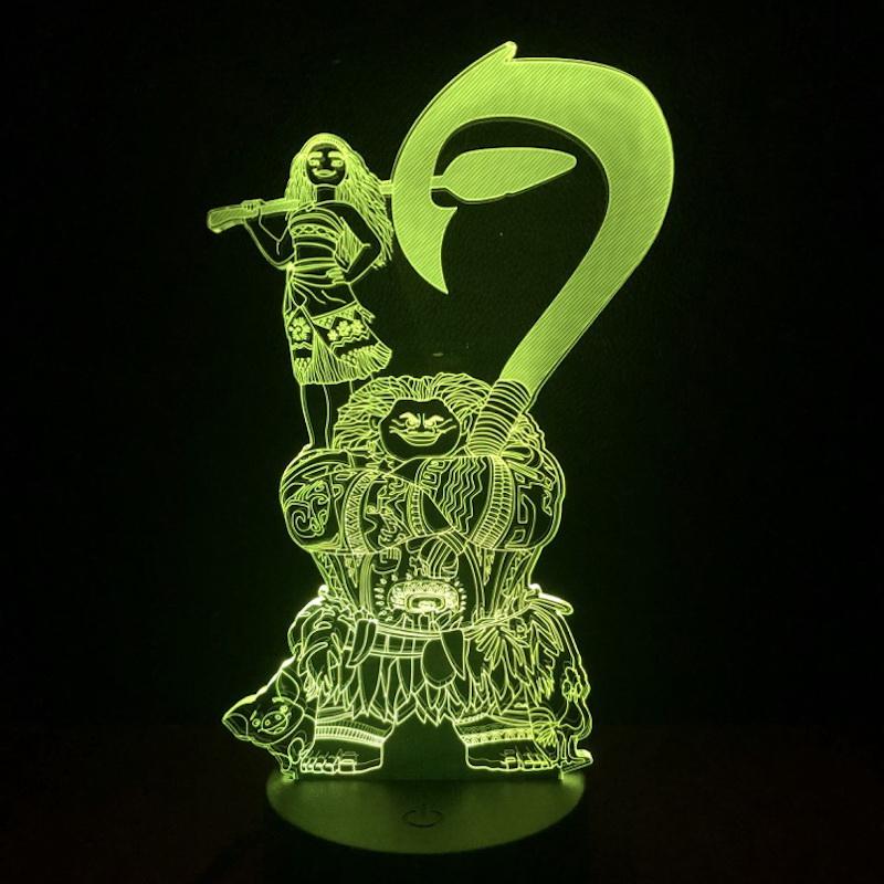 Moive Moana Maui Figure 01 3D Illusion Lamp Night Light