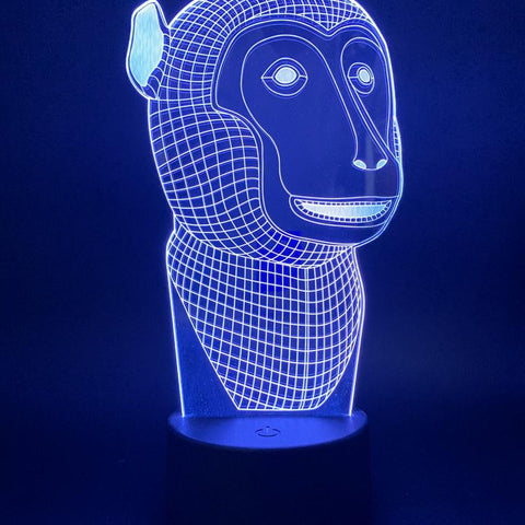 Image of Monkey 3D Illusion Lamp Night Light