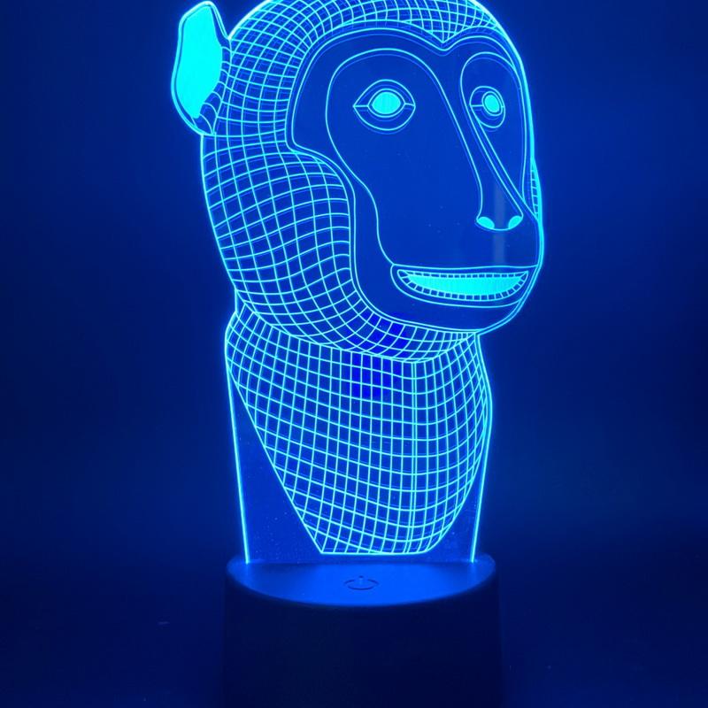 Monkey 3D Illusion Lamp Night Light