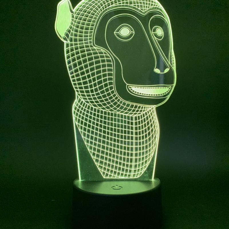 Monkey 3D Illusion Lamp Night Light
