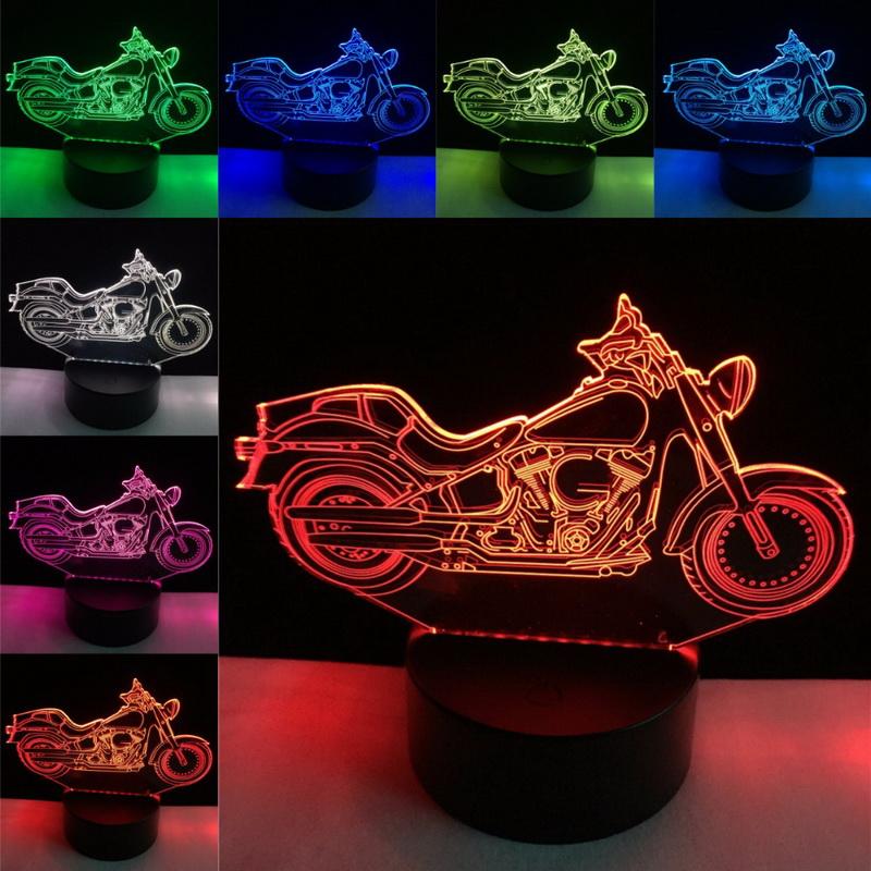 Motorcycl 3D Illusion Lamp Night Light