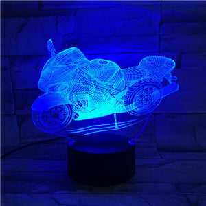 Motorcycle 3D Illusion Lamp Night Light