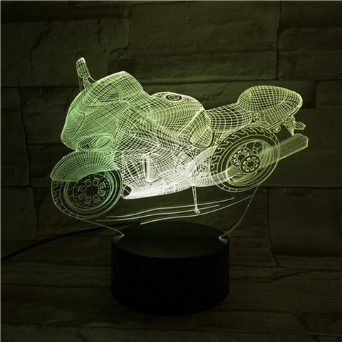 Image of Motorcycle 3D Illusion Lamp Night Light