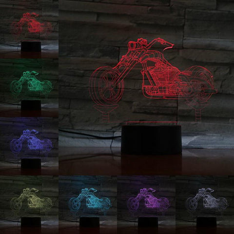 Motorcycle Bulb Flash Motor 3D Illusion Lamp Night Light