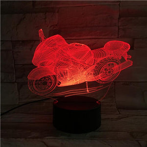 Motorcycle Novel 3D Illusion Lamp Night Light