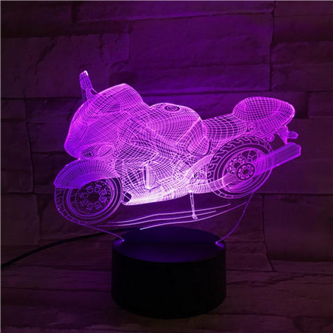Image of Motorcycle Novel 3D Illusion Lamp Night Light
