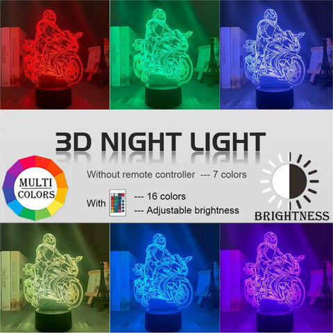 Image of Motorcycle Racer Jonathan Rea Action Figure 3D Illusion Lamp Night Light