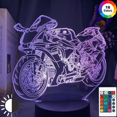 Image of Motorcycle Study Room 3D Illusion Lamp Night Light