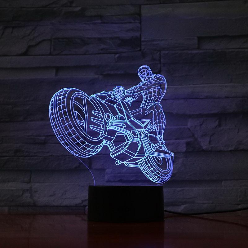 Motorcyclist 3D Illusion Lamp Night Light