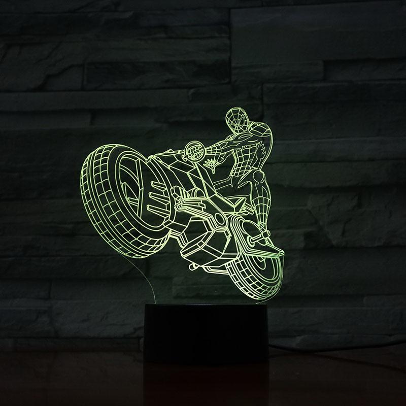 Motorcyclist 3D Illusion Lamp Night Light