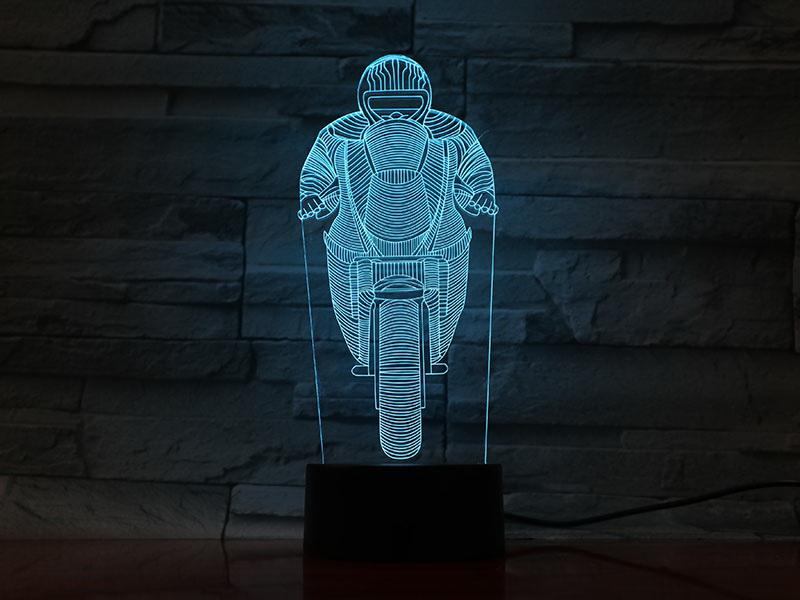 Motorcyclist Lovely 3D Illusion Lamp Night Light