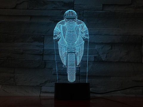 Image of Motorcyclist Lovely 3D Illusion Lamp Night Light