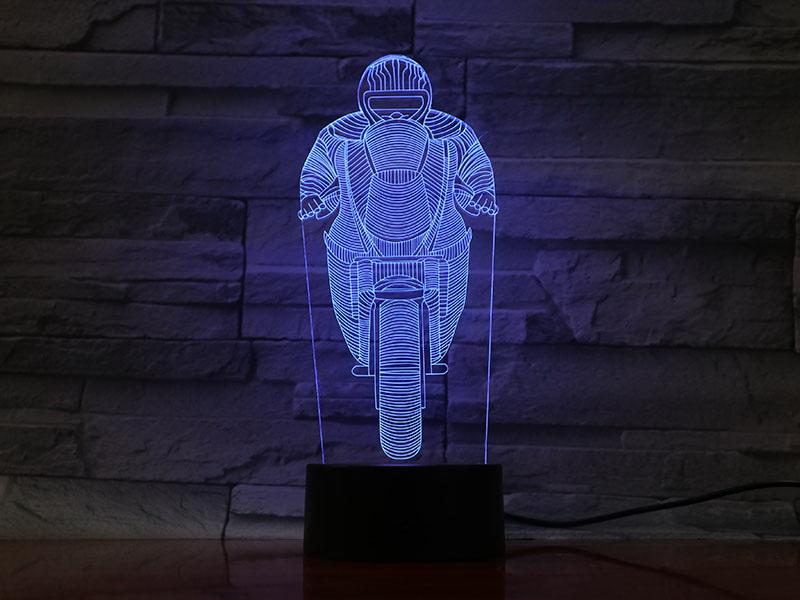 Motorcyclist Lovely 3D Illusion Lamp Night Light