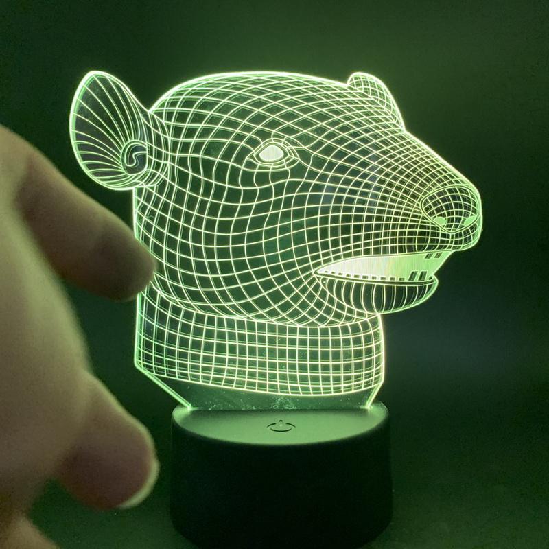 Mouse Animal 3D Illusion Lamp Night Light