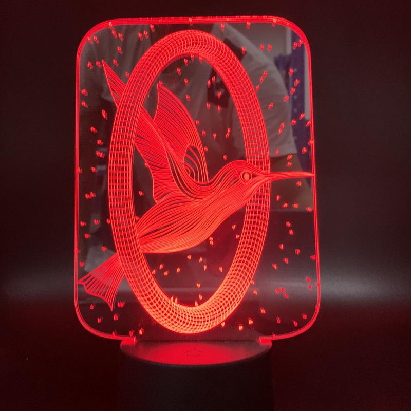 Movie The Hunger Games 3 Mockingjay Logo Switch 3D Illusion Lamp Night Light