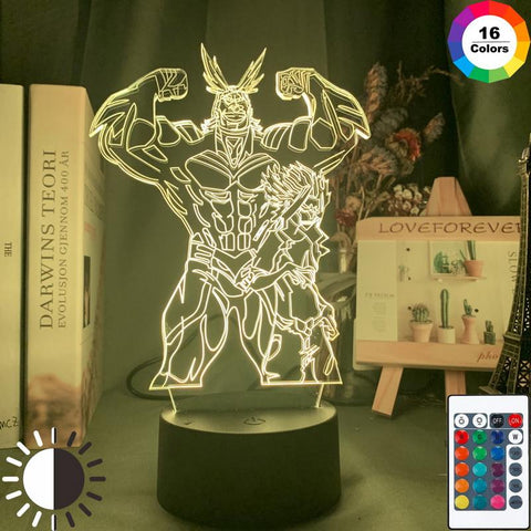 Image of My Hero Academia All Might and Denki Kaminari Figure 3D Illusion Lamp Night Light