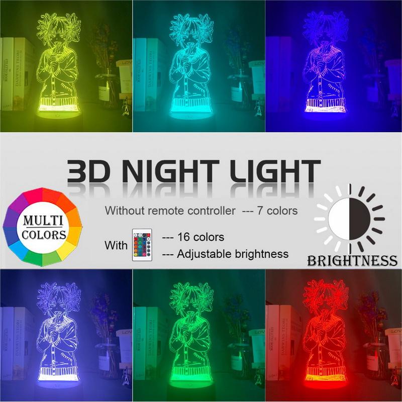 My Hero Academia Toga Himiko Figure 3D Illusion Lamp Night Light