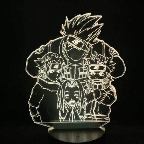 Image of Naruto Kakashi Naruto Sasuke Sakura 3D Illusion Lamp Night Light