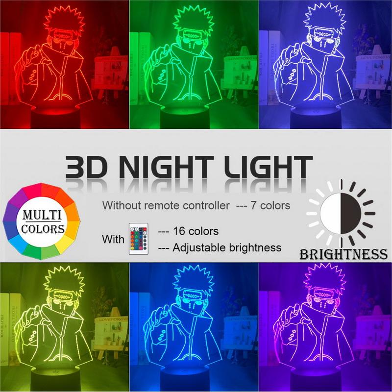 Naruto Nagato Figure 3D Illusion Lamp Night Light 4868