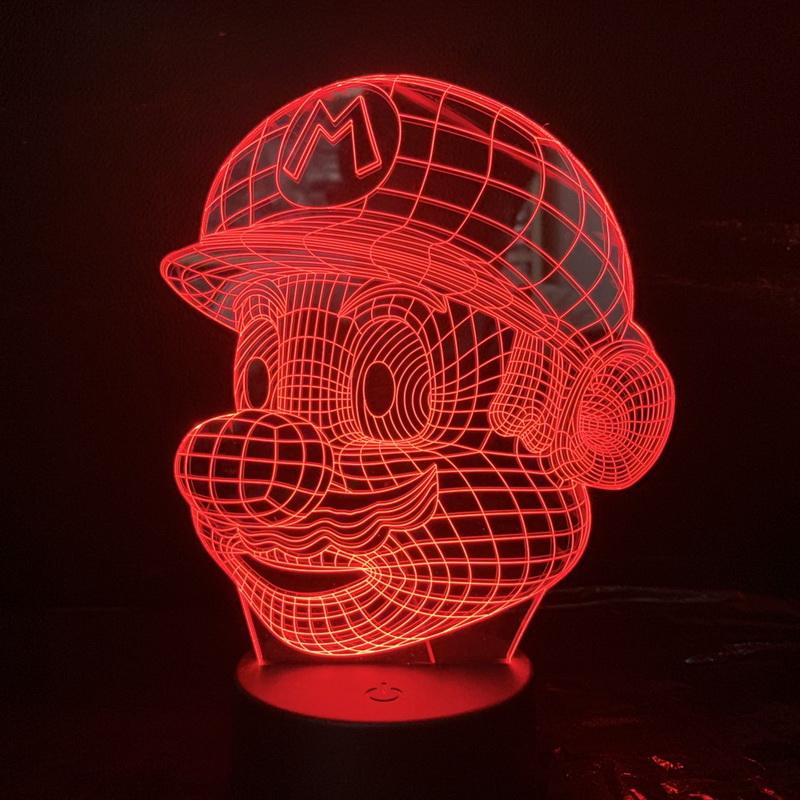 Nintendo Game Super Mario of 3D Illusion Lamp Night Light