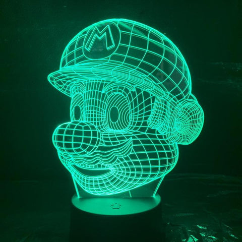 Image of Nintendo Game Super Mario of 3D Illusion Lamp Night Light