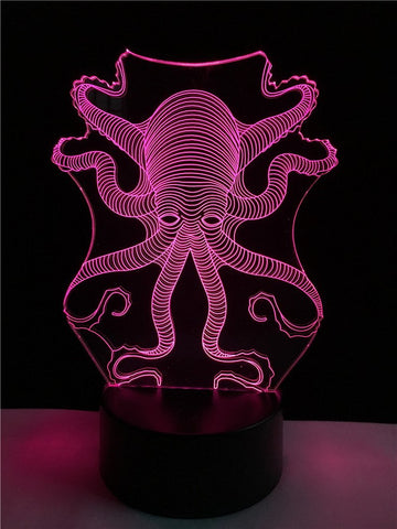 Image of Ocean Octopus Fish luminaria infantil 3D Illusion Lamp Night Light