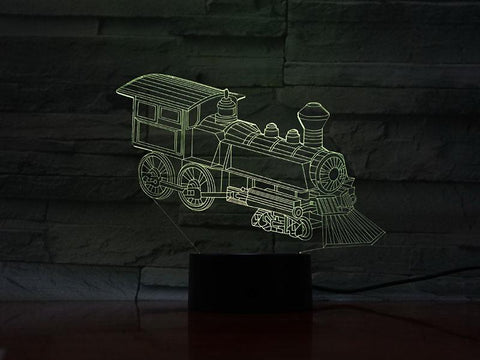 Image of Old Train Laser 3D Illusion Lamp Night Light