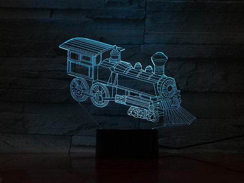 Image of Old Train Laser 3D Illusion Lamp Night Light