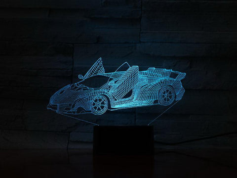 Image of Open Car Sports Car 3D Illusion Lamp Night Light