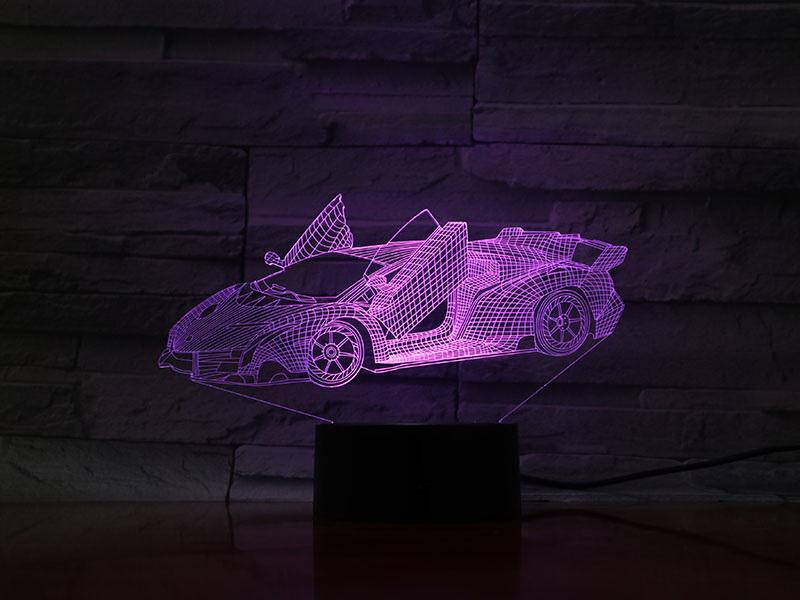 Open Car Sports Car 3D Illusion Lamp Night Light