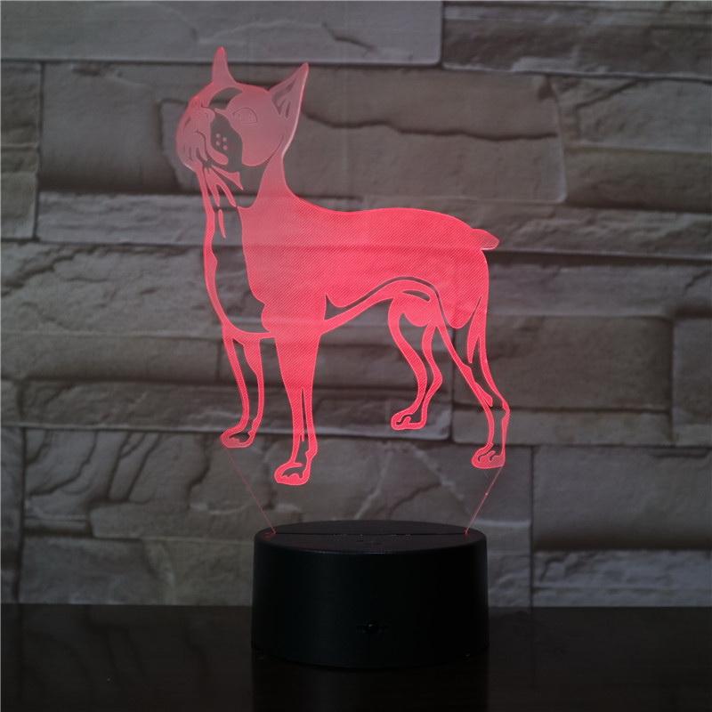 Pet Dogs Puppy 3D Illusion Lamp Night Light