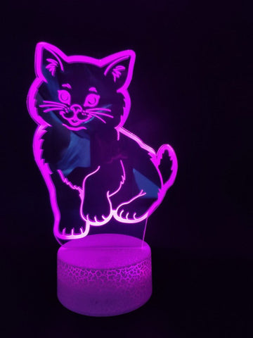 Pets Cats Animal 3D Illusion Lamp Night Light