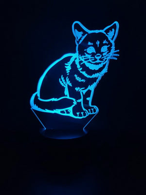 pets cats The kitten bright base 3D Illusion Lamp Night Light